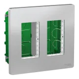 Schneider Electric UNICA SYSTEM+ Блок скрытой установки 2x2, алюминий, NU172430