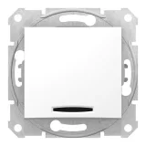 Schneider Electric Sedna SDN1600121 - кнопочный выключатель 1-клавишный, с подсветкой, белый